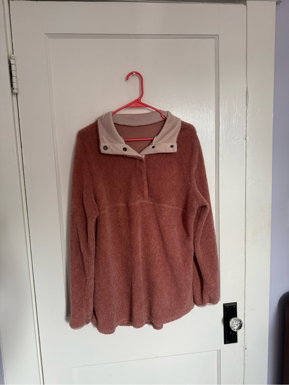 Plush Funnel-Neck Pullover Sweater in Dusty Rose